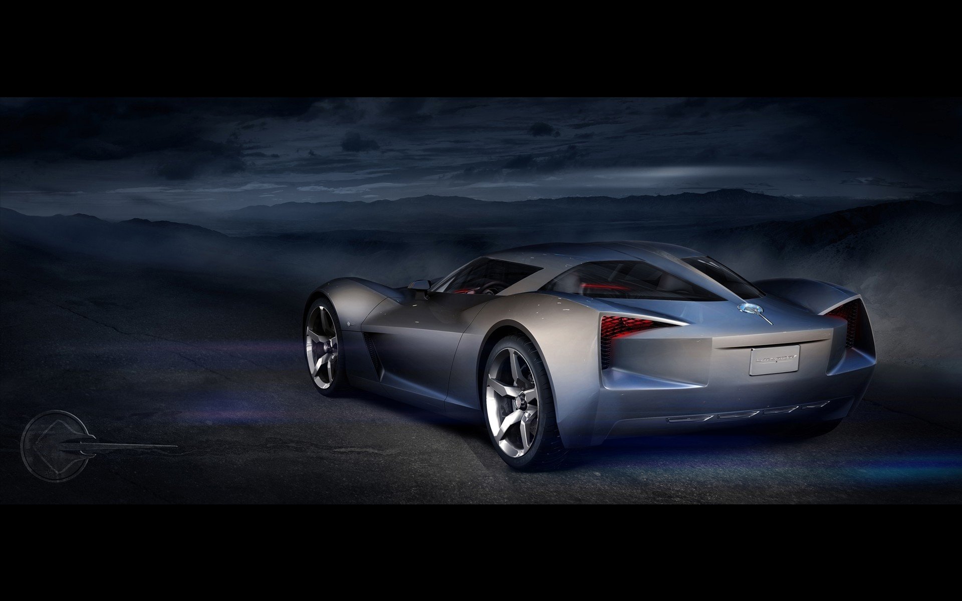 anniversary corvette the concept darkness sports car transport auto vehicles night silver