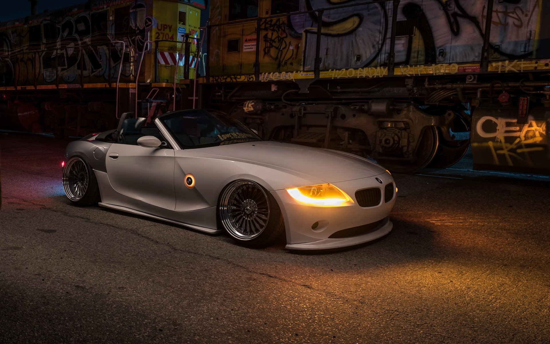 bmw z4 car tuning stance night