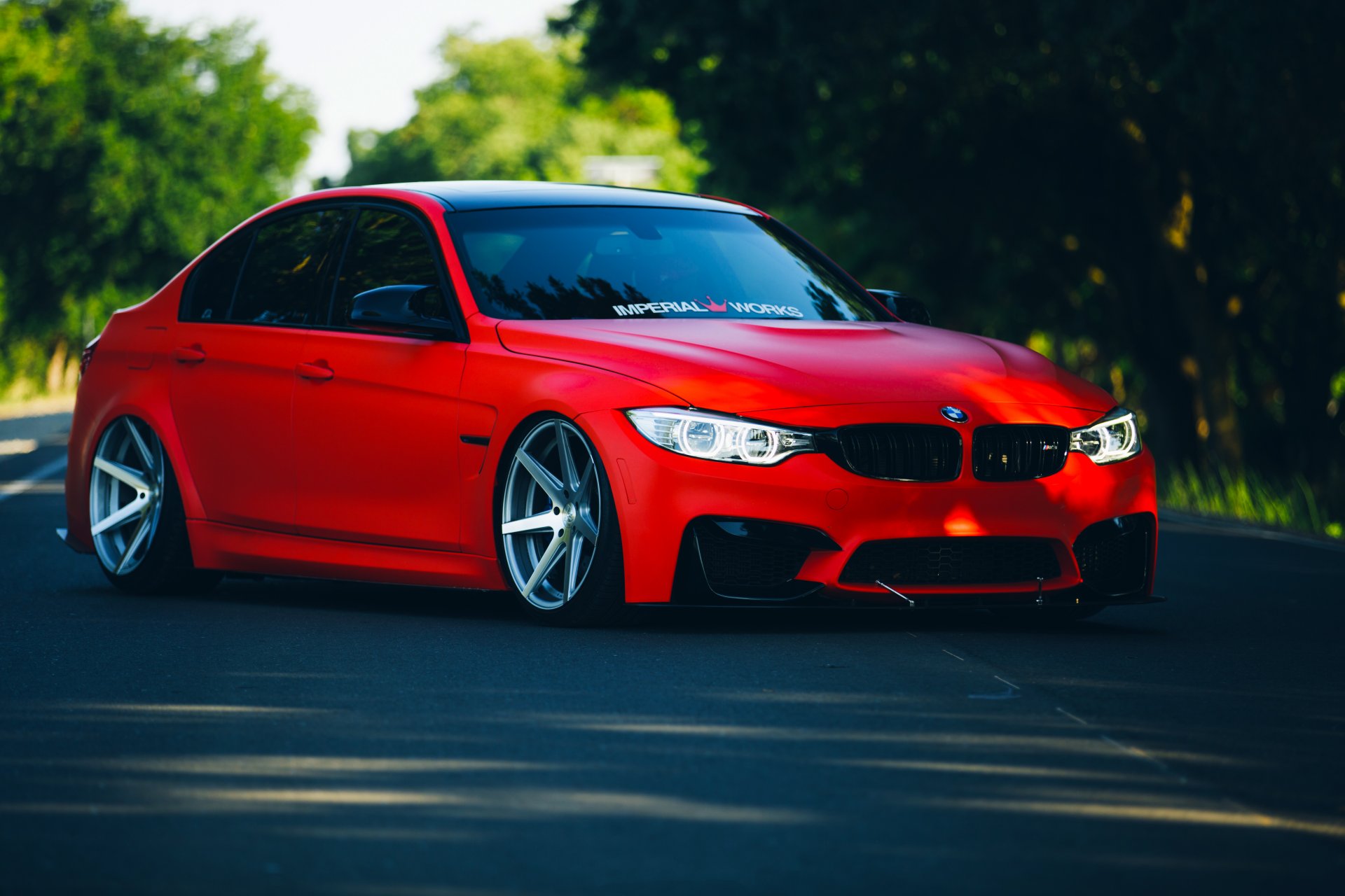 bmw m3 f80 stancenation vossen wheels red car front