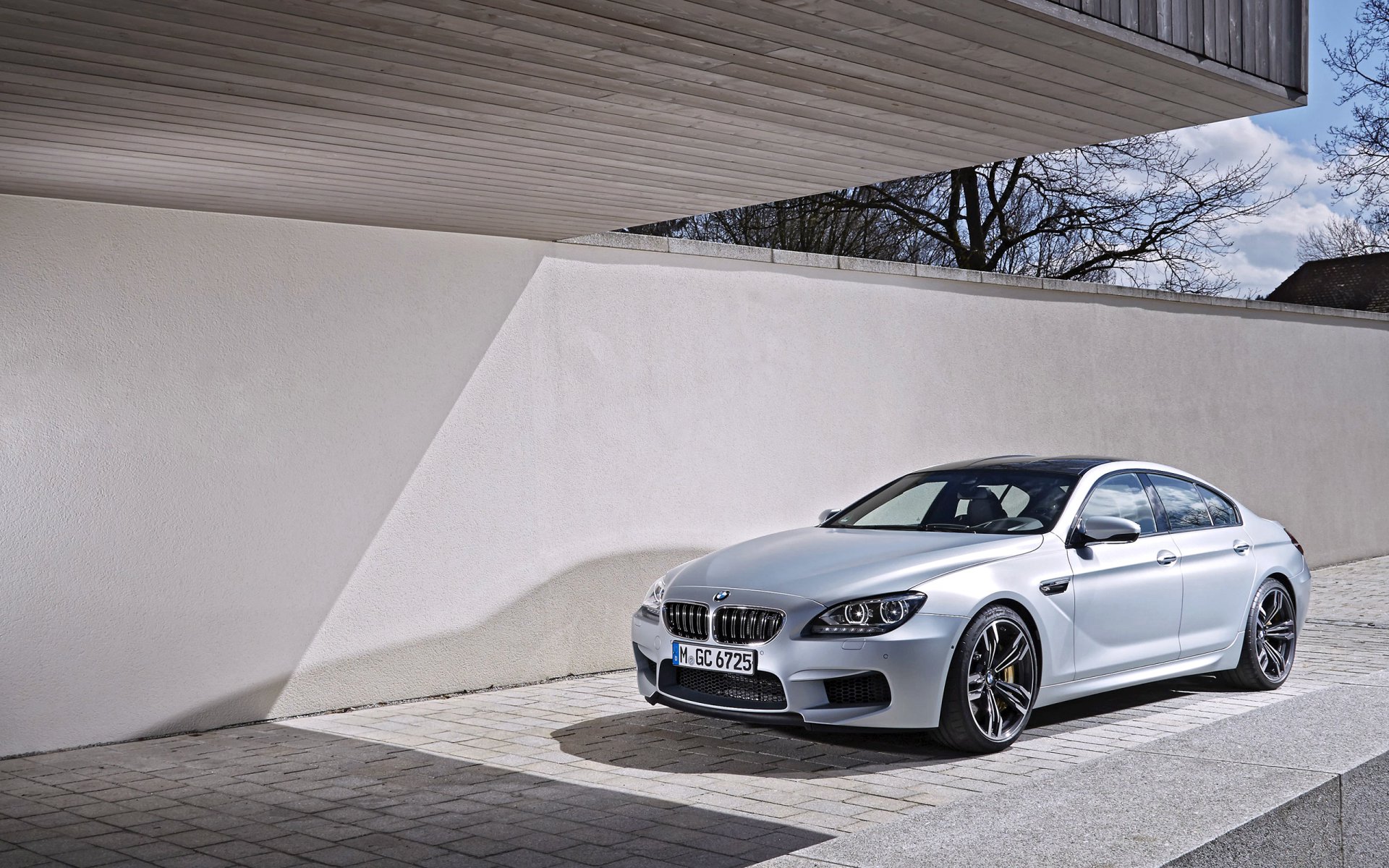 bmw m6 auto car bmw silver day standing boomer street wall