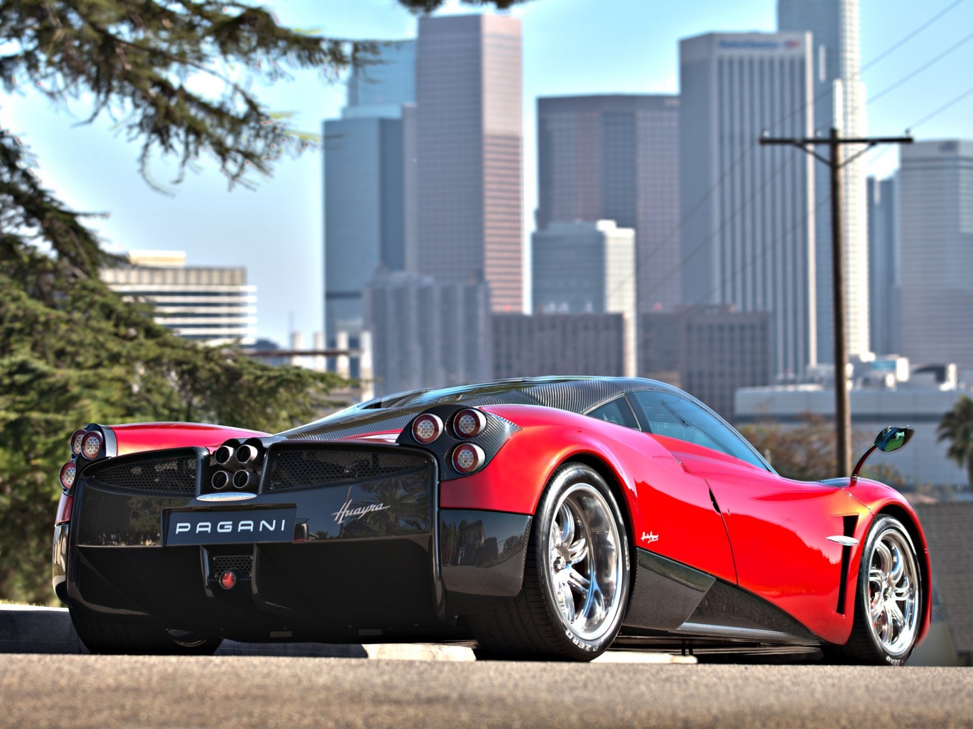 vehicles machine pagani red town car huayra city