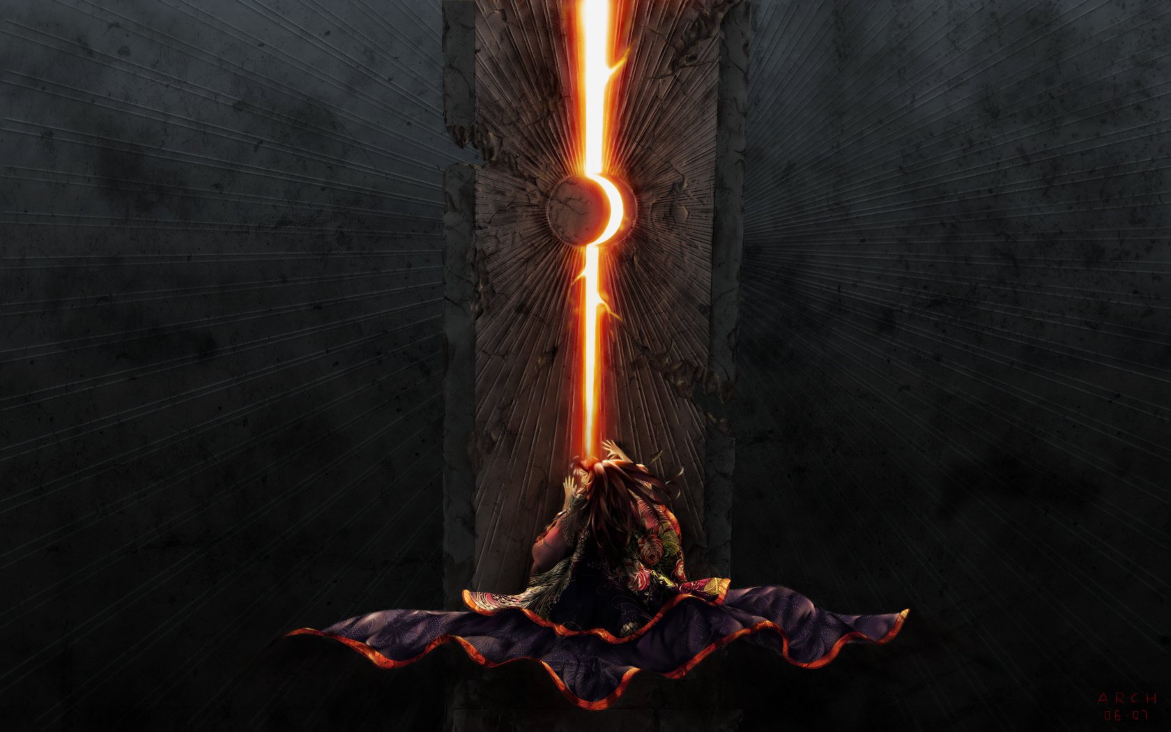 the red beam fiction cloak drawing