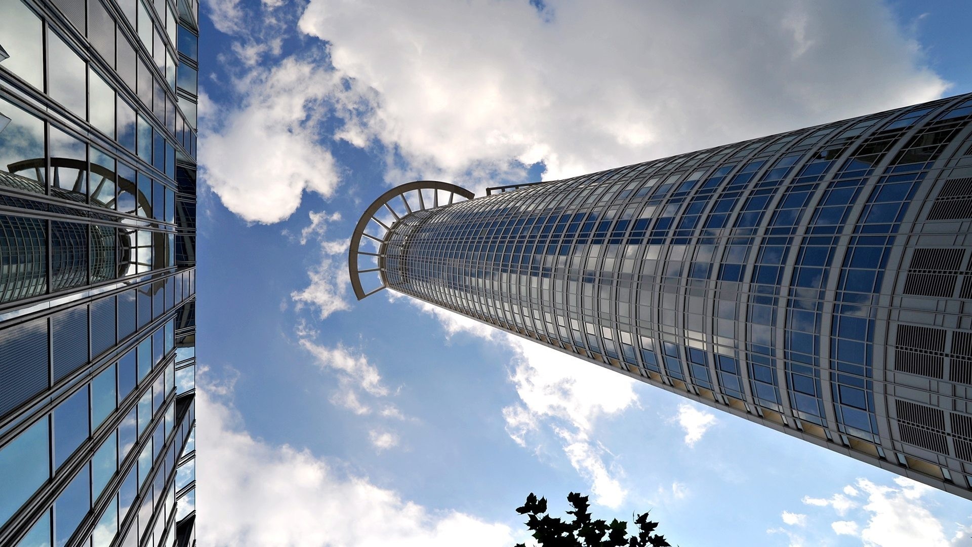 building blue sky cloud town