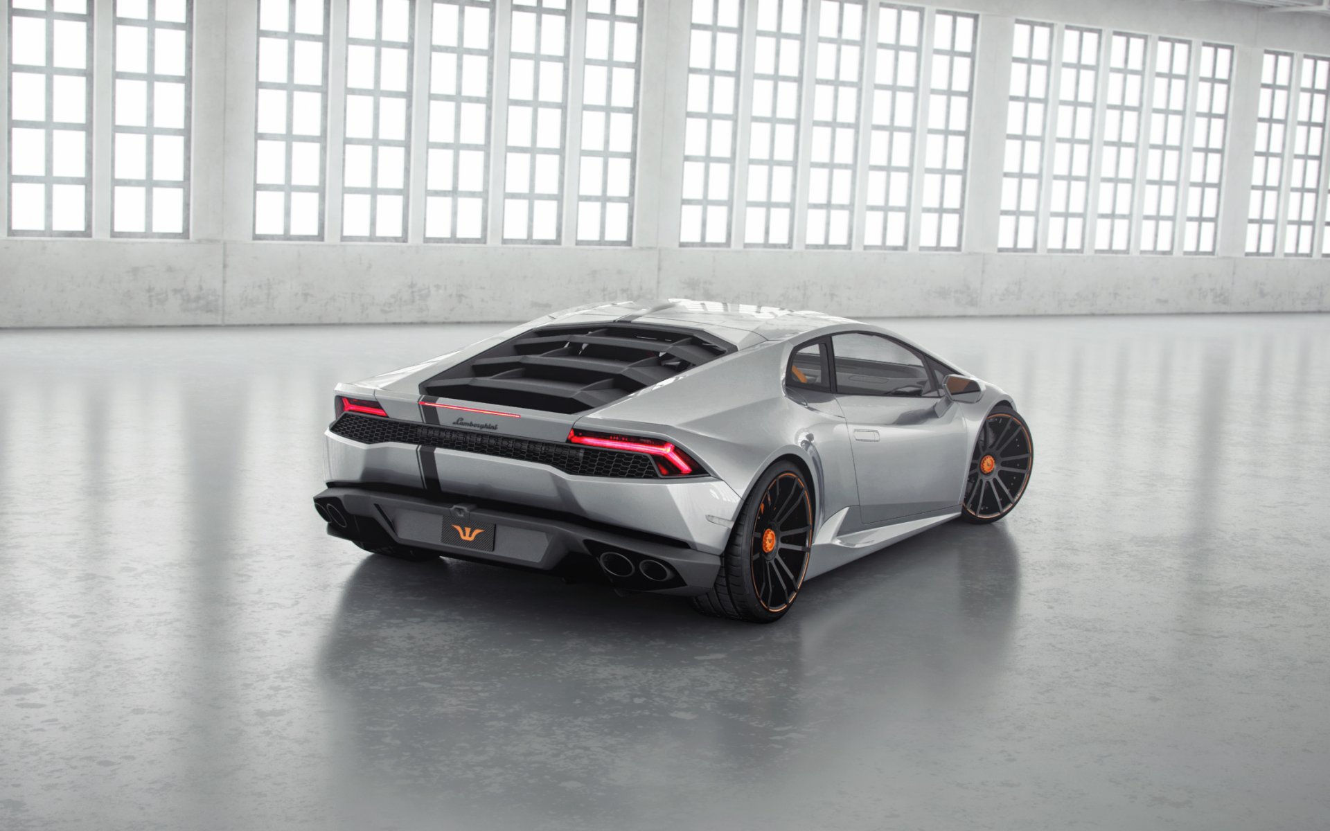lamborghini urakan lp850-4 lucifero wheelsandmore tuning supercar silver rear lamborghini silver rear