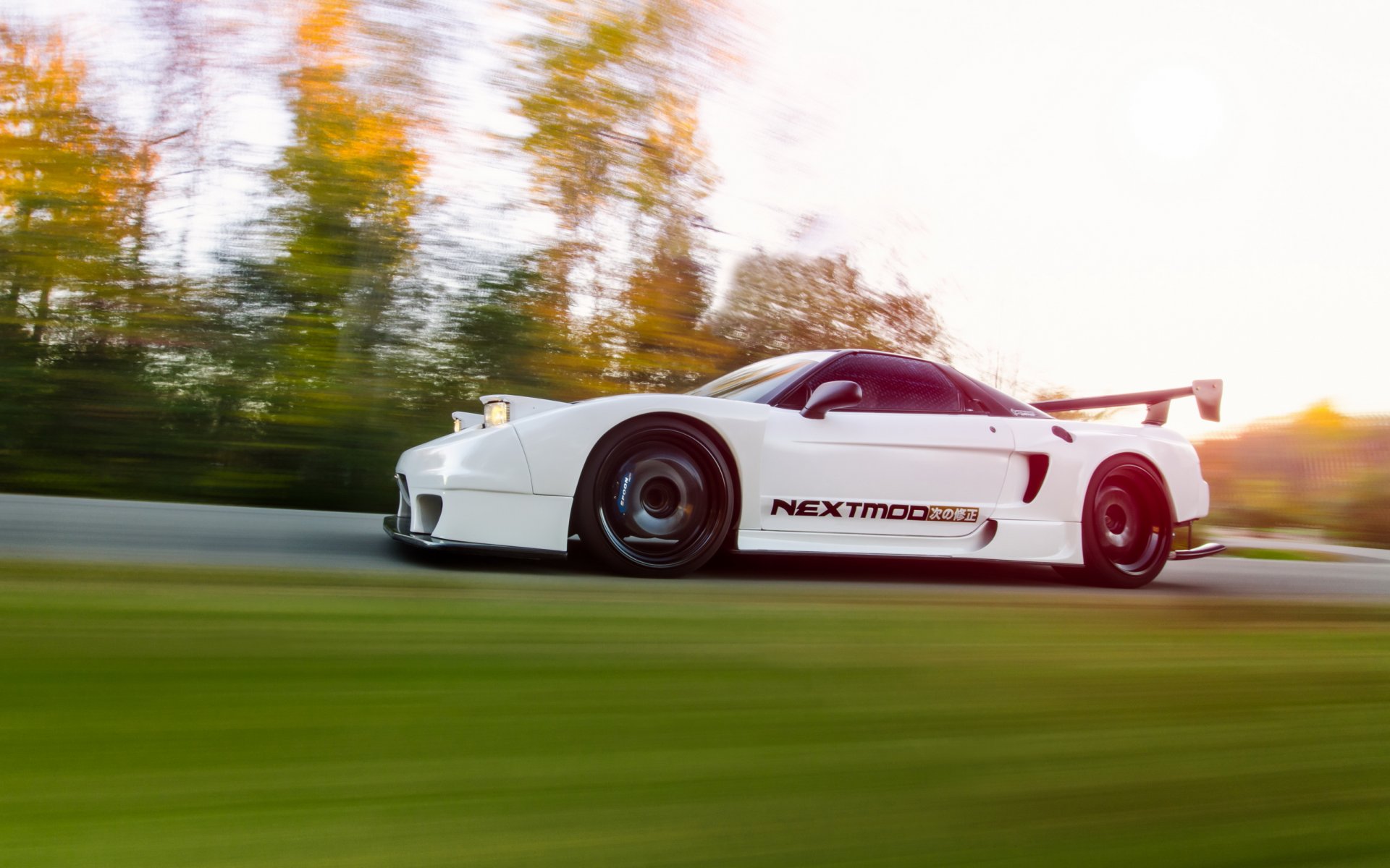honda nsx tuning car in motion hq wallpaper