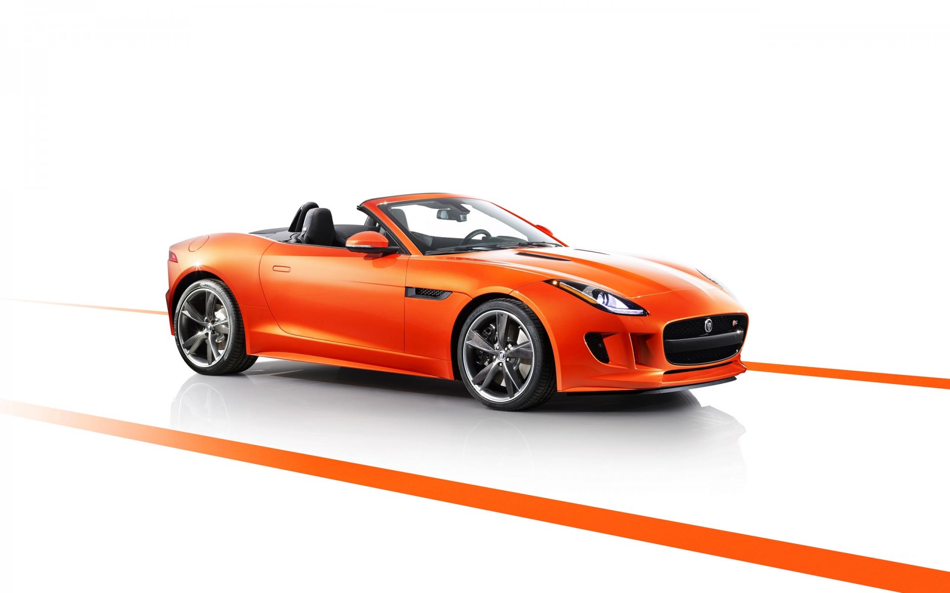 jaguar f-type ftype jaguar car orange convertible front
