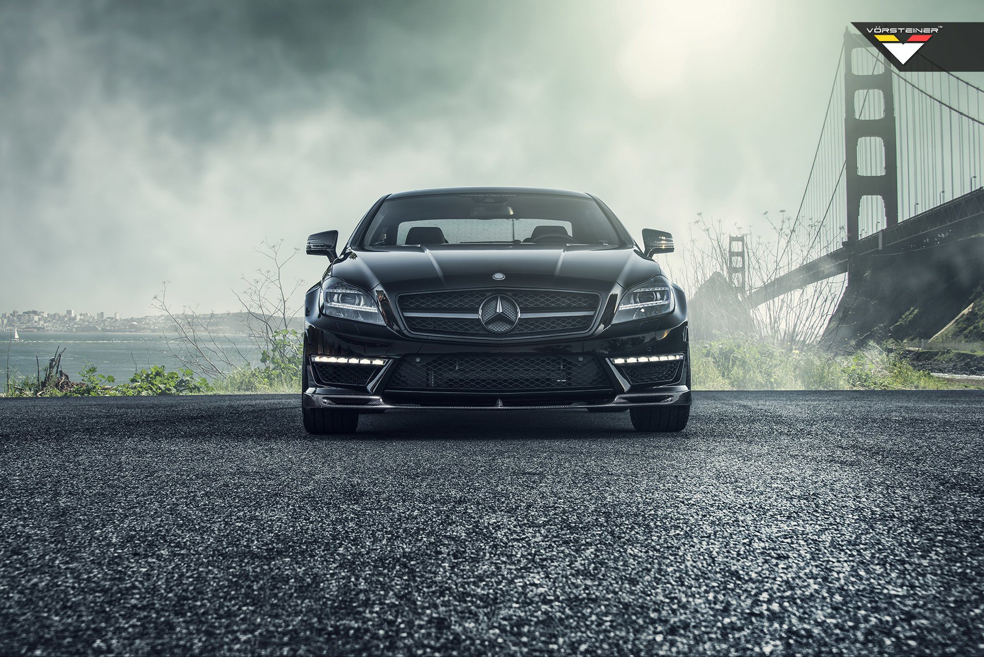 mercedes-benz cls63 amg vorsteiner car black tuning mercedes bridge