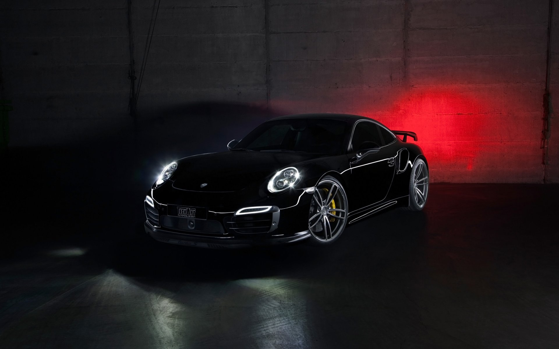 porsche 911 turbo techart tuning black car avtooboi