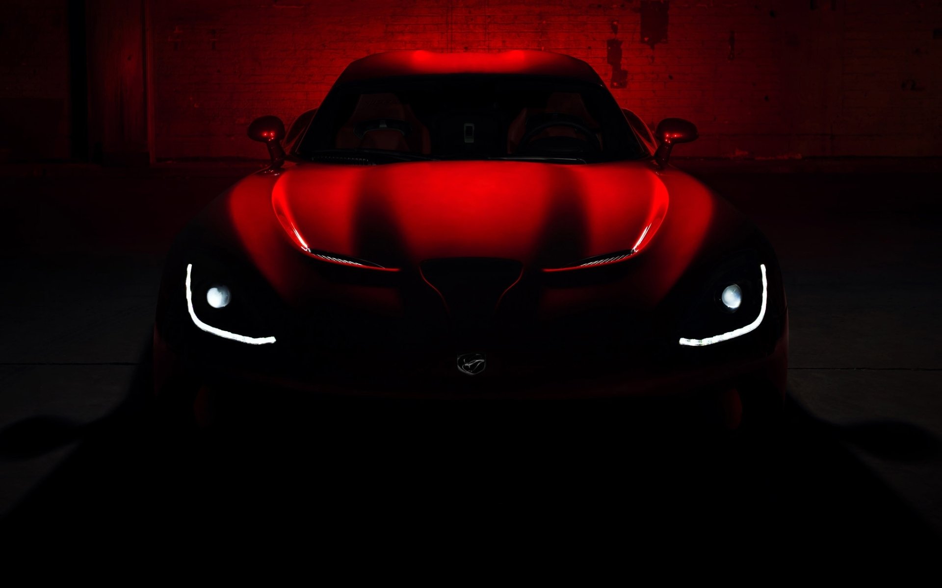 dodge srt viper gts dodge viper supercar front red headlights hood roof darkness twilight