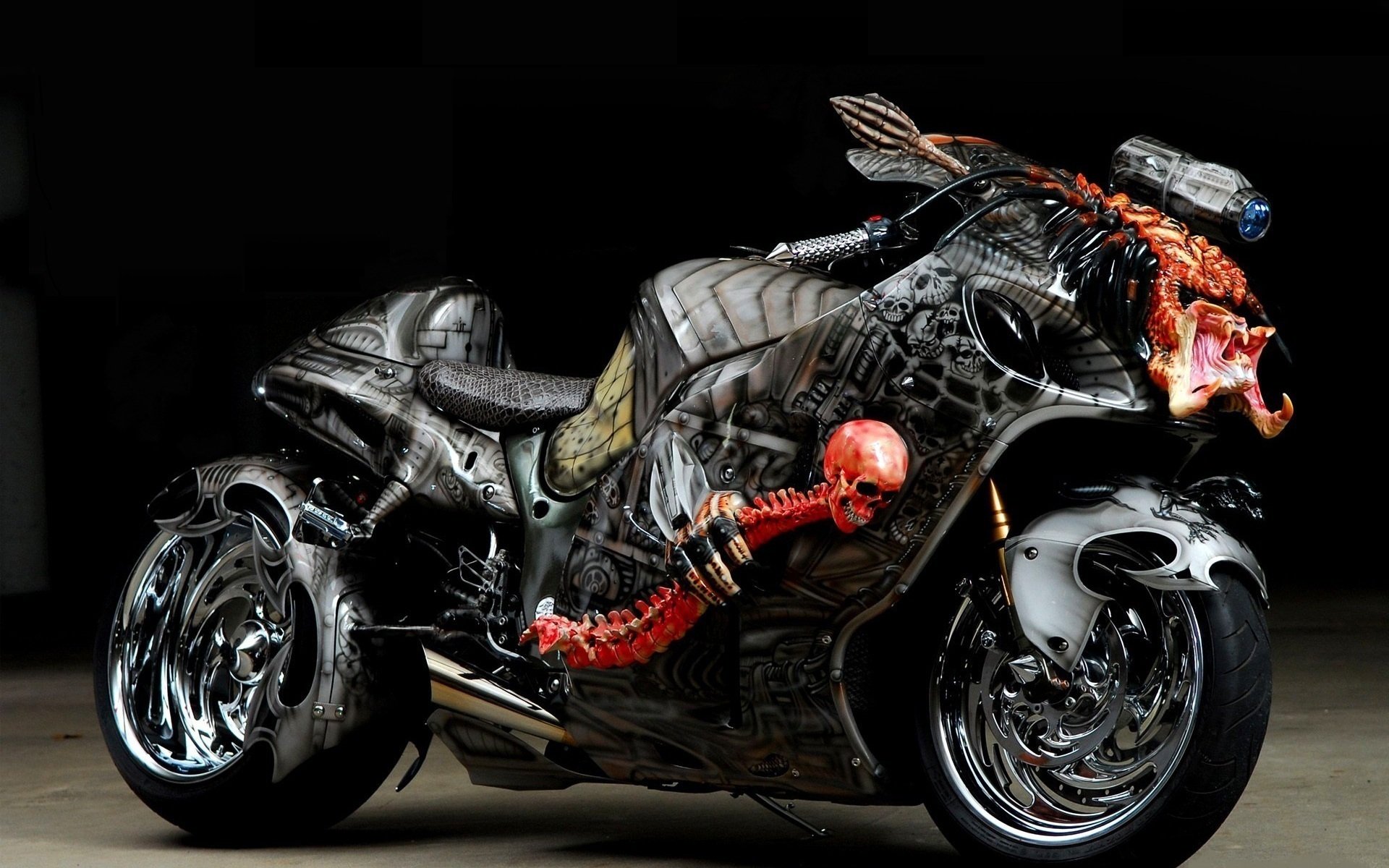 portbike airbrush design tuning skull hand range predator suzuki