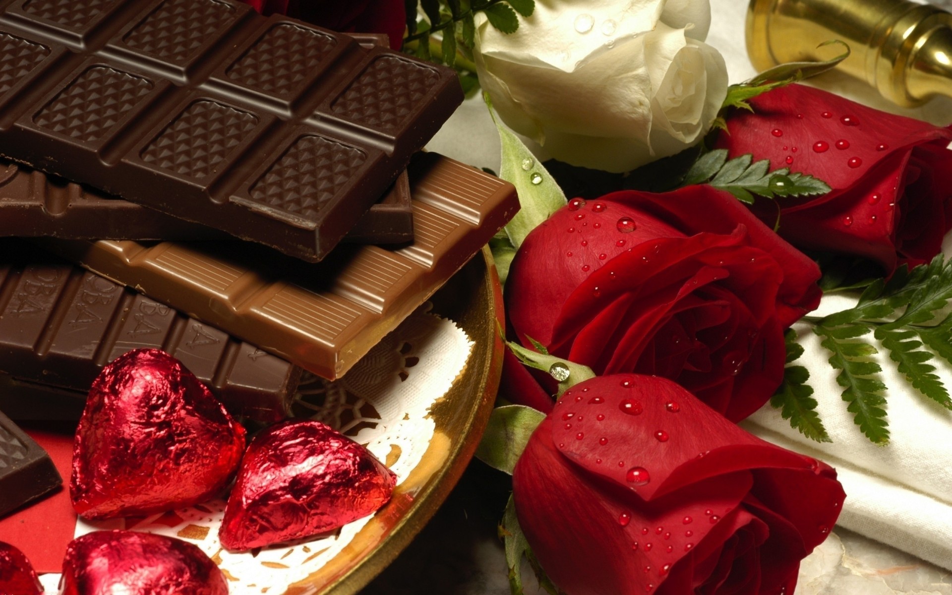 chocolate candy falls tiles rose
