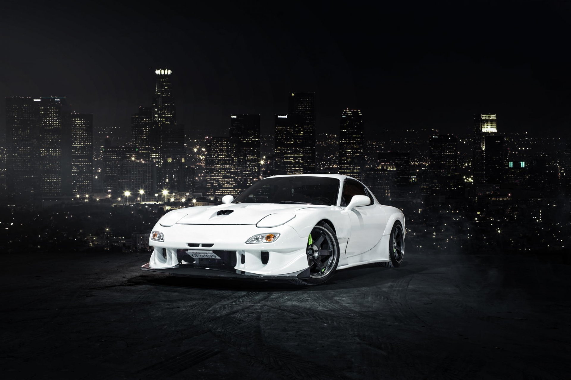 mazda rx-7 white front mazda white front city
