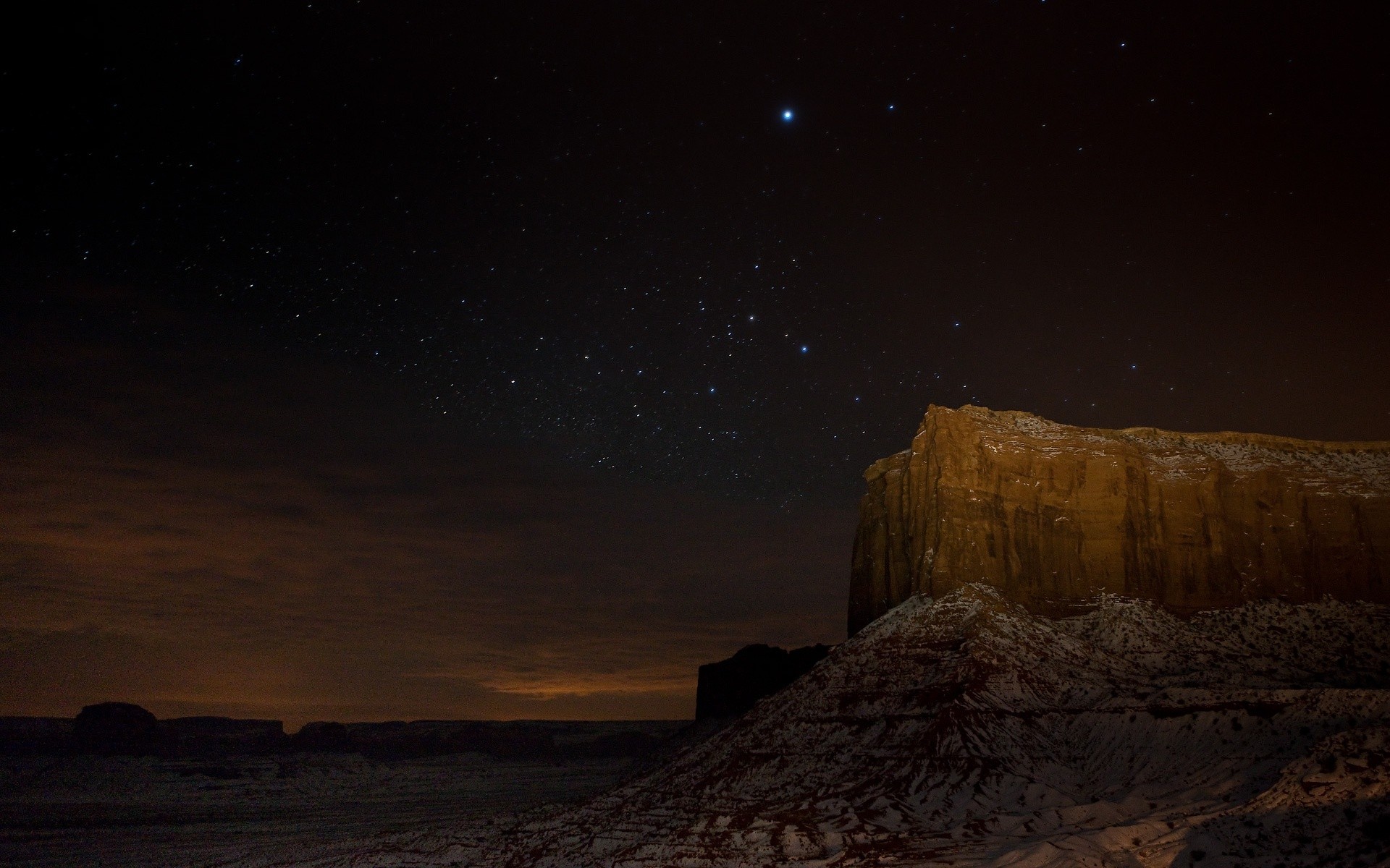 canyon night star rock desert