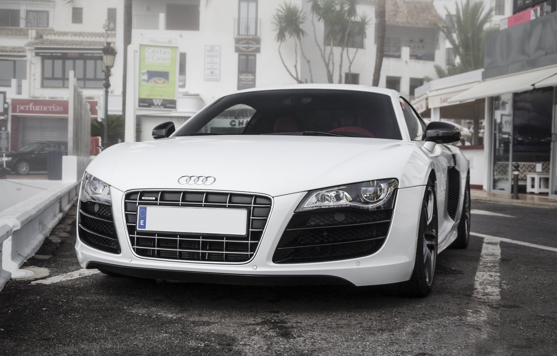 audi r8 white audi white front