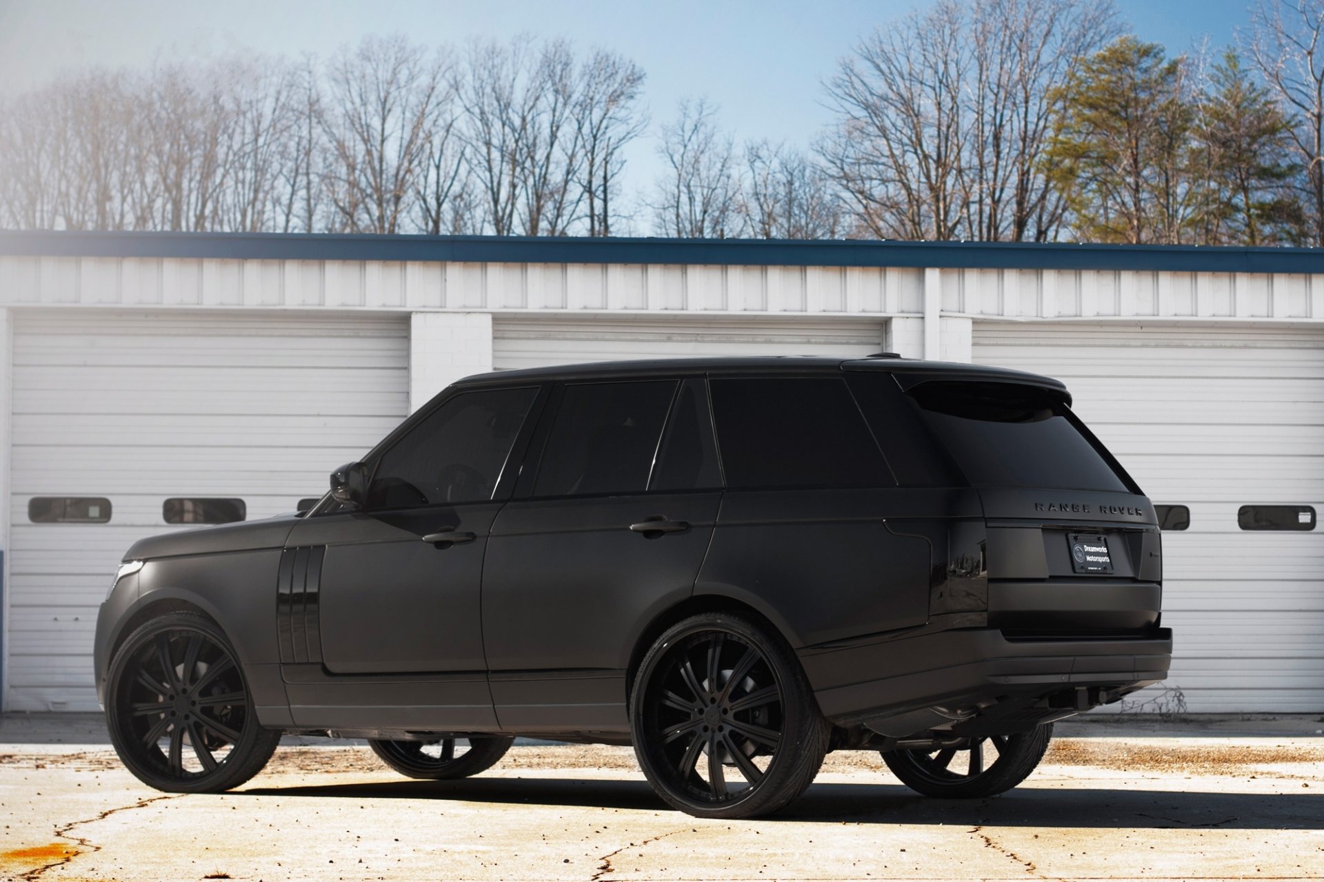 land rover range rover matte black land rover range rover matte black profile black wheels glare