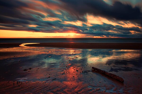 Sunset on the seashore