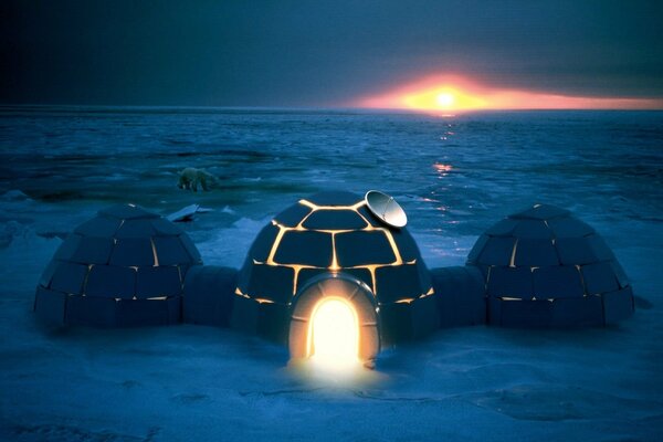 Light from a needle in Antarctica