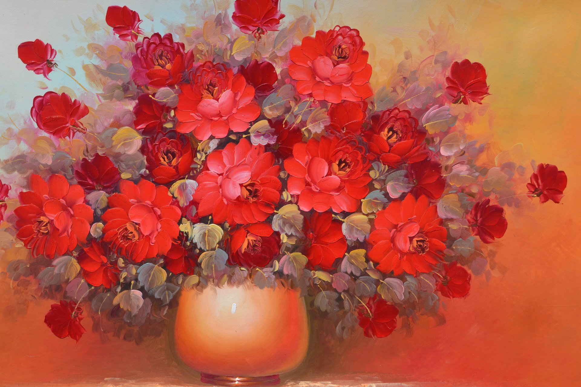 flower bouquet red vase