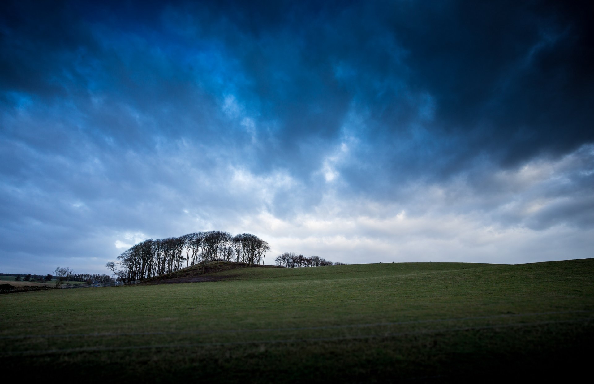 united kingdom scotland the field open spaces valley tree blue sky cloud