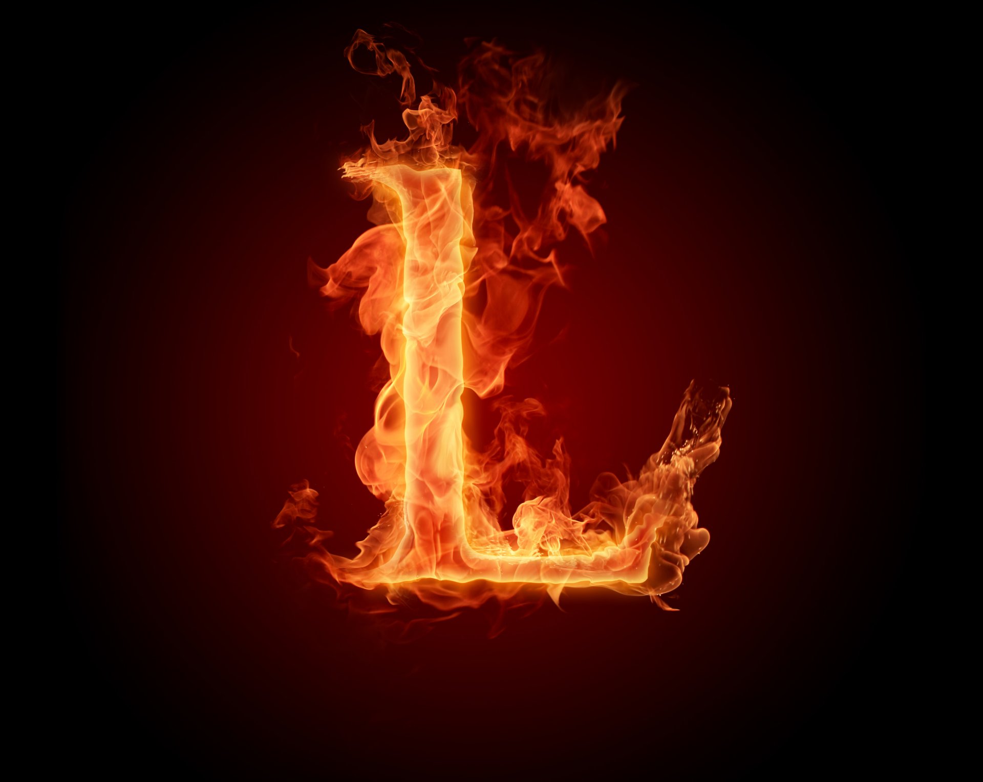 l letter flame lit. fire alphabet