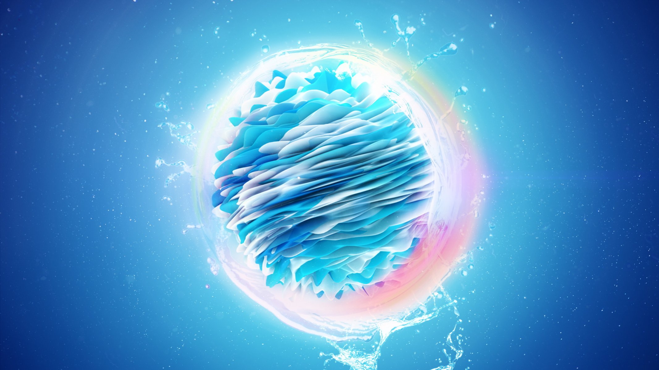 ball water spray abstract render hq wallpaper