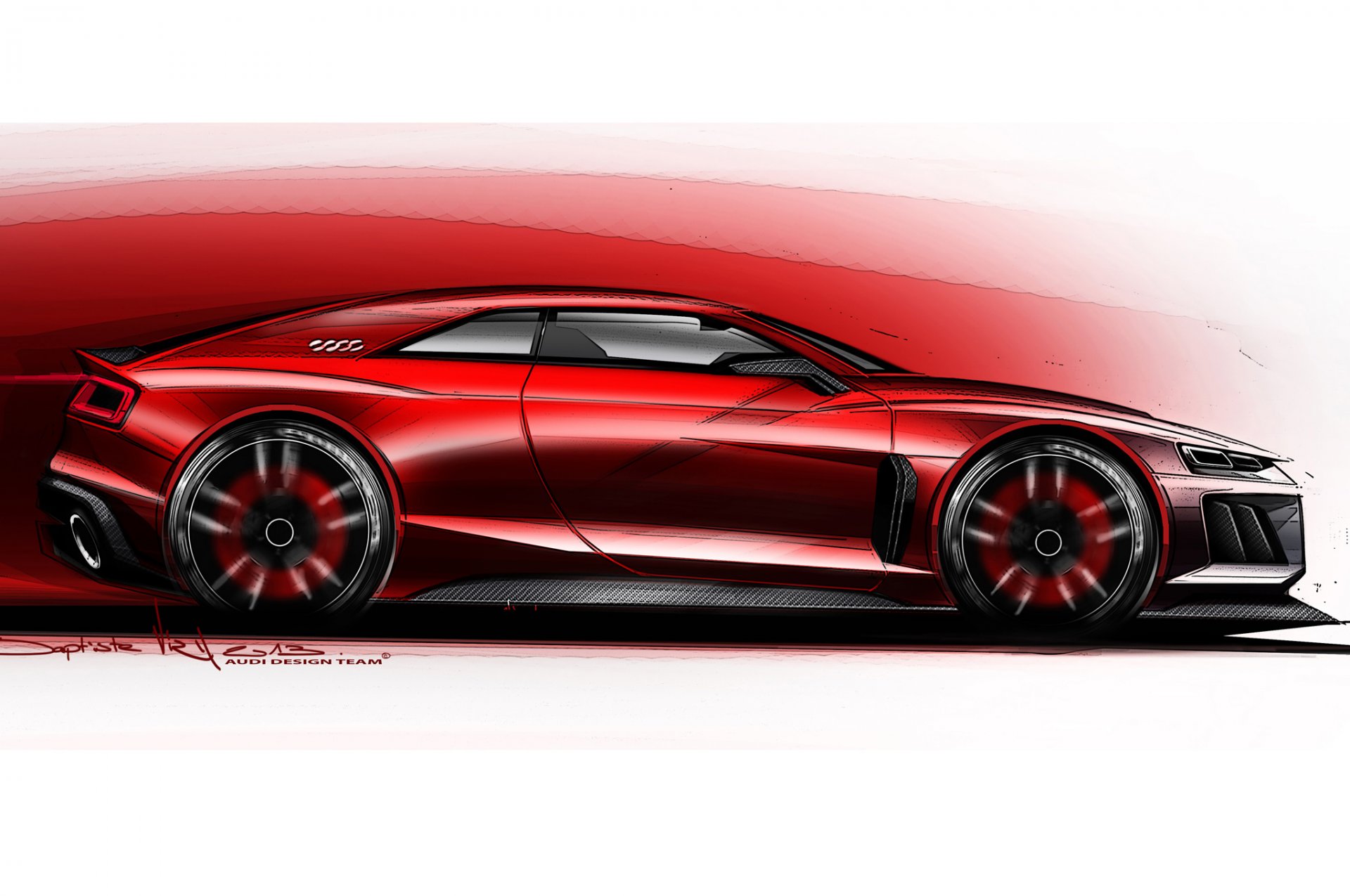 auto drawing art concept audi quattro art concept