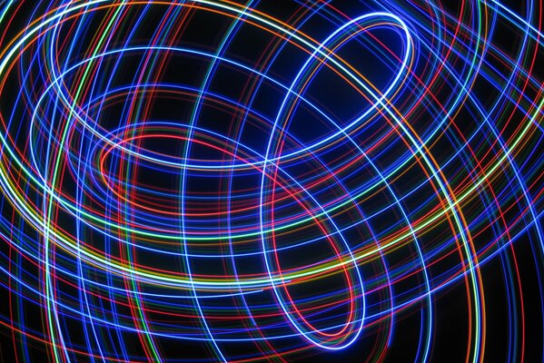 Glowing rays. Multicolored rays