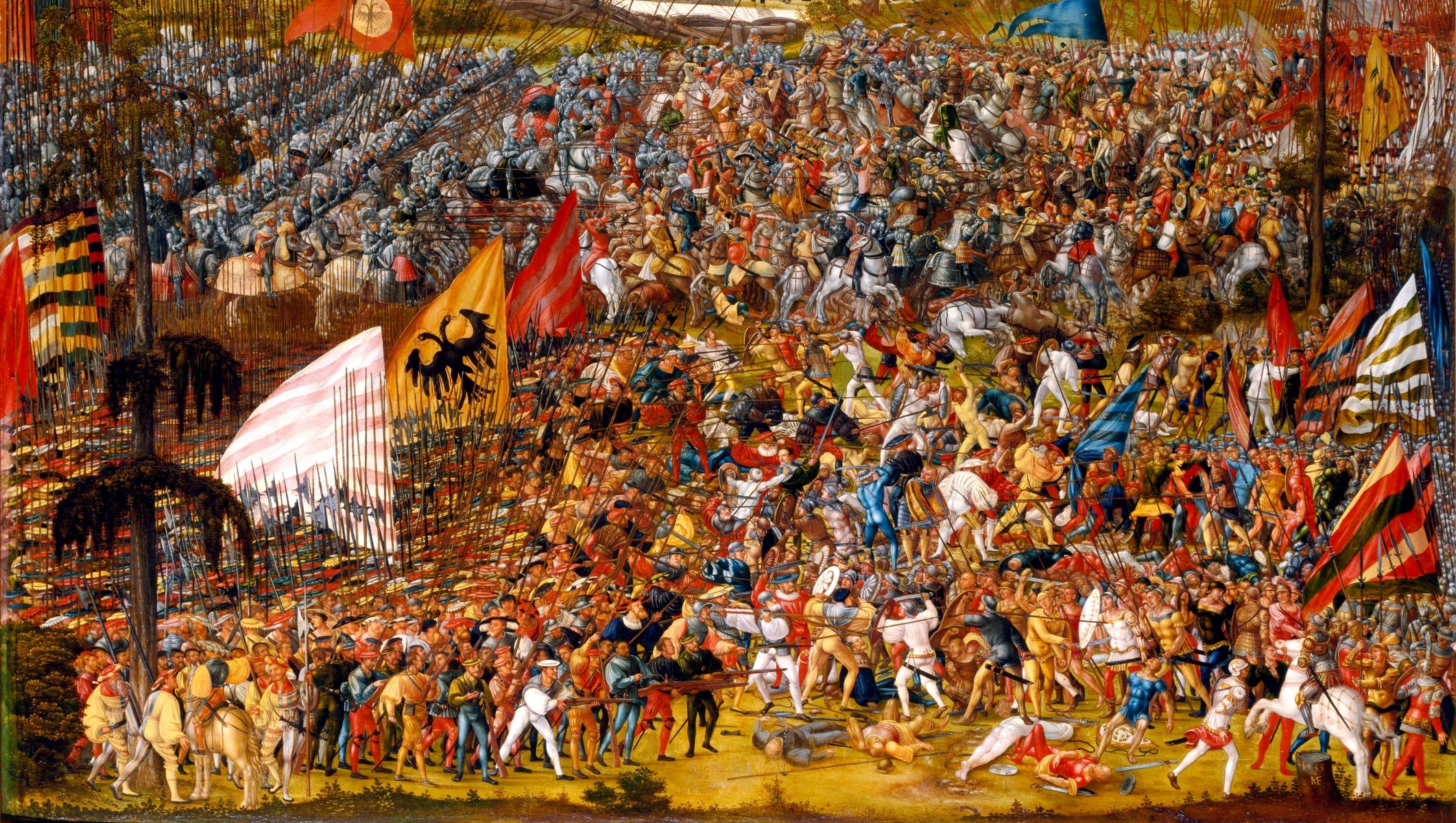 battle battle troops banners painting oil on canva