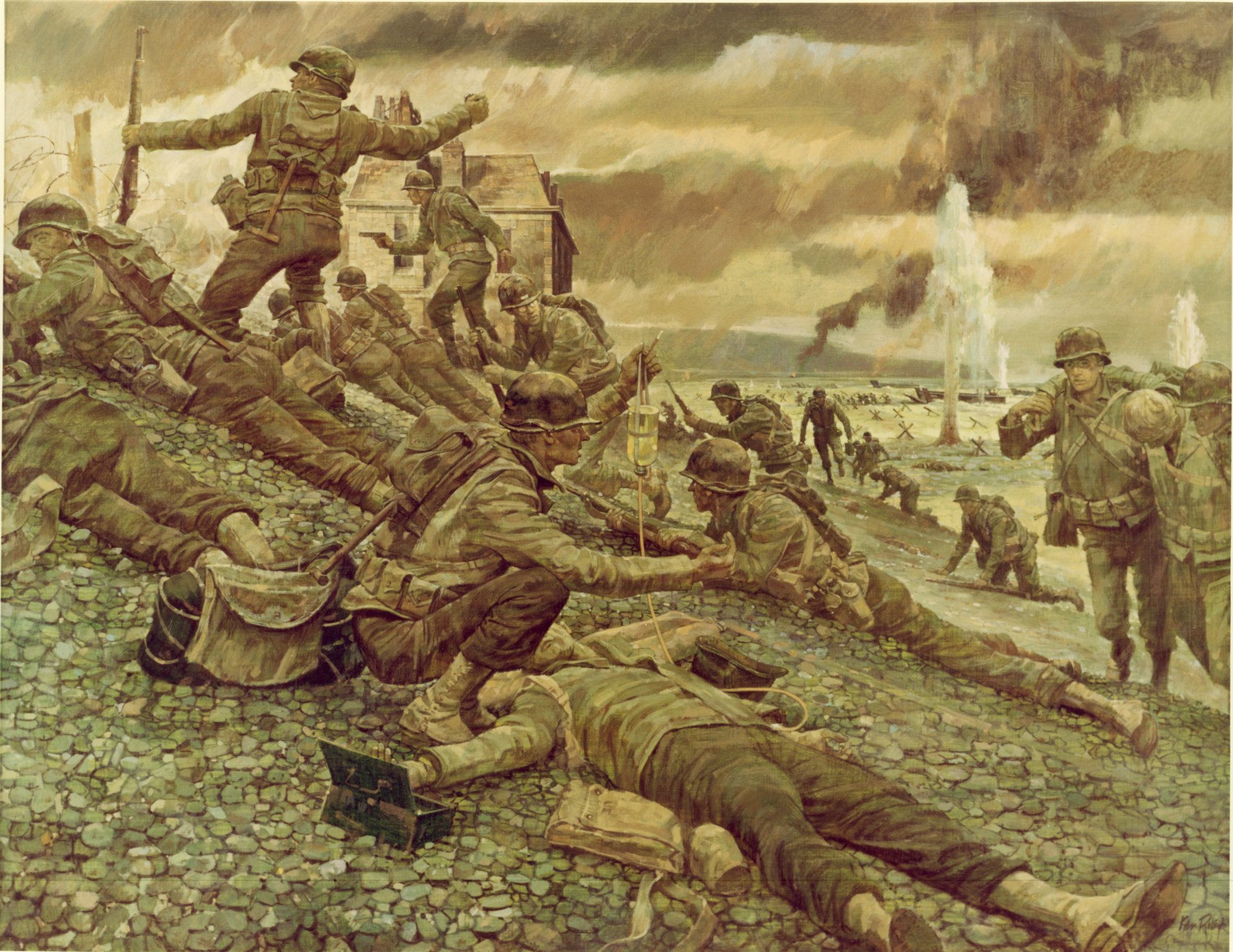 art normandy france june 61944 the landing of allied troops men weapon industrial complex ww2 picture