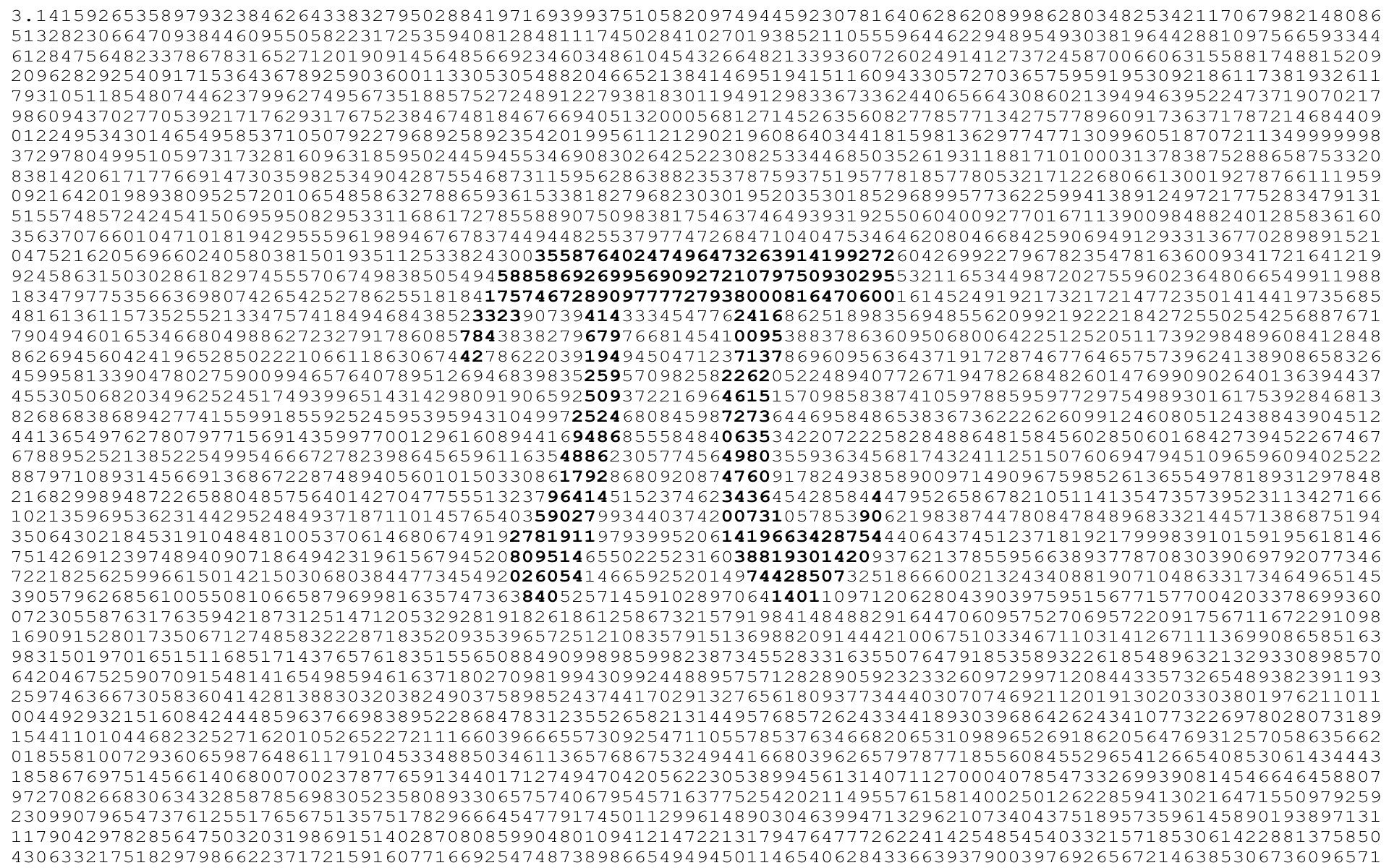 number 3.14 pi pi number