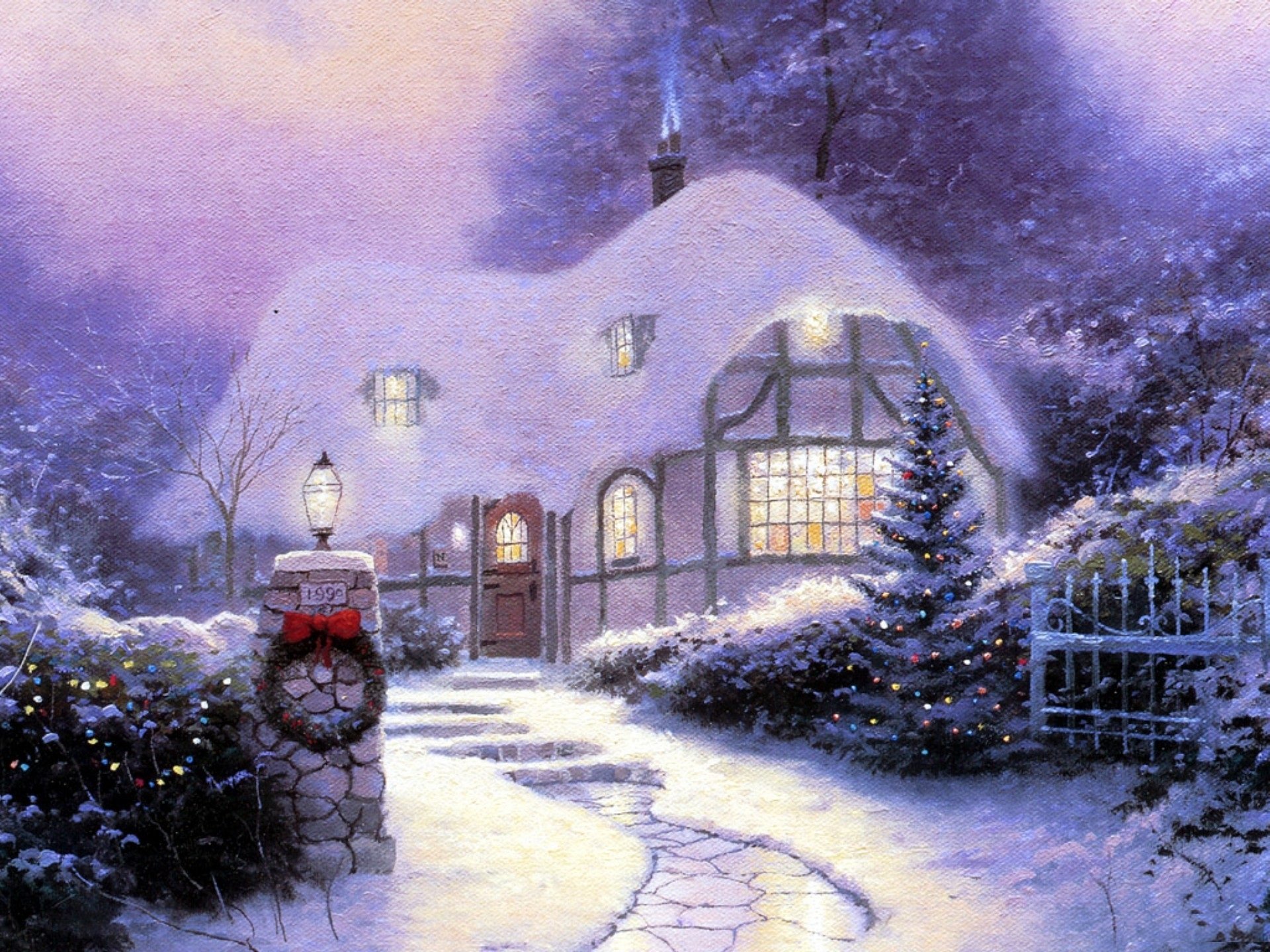 christmas cottage 1990 thomas kinkade 1990 christmas cottage snow holiday light room 1990 track a step light in the windows pattern painting