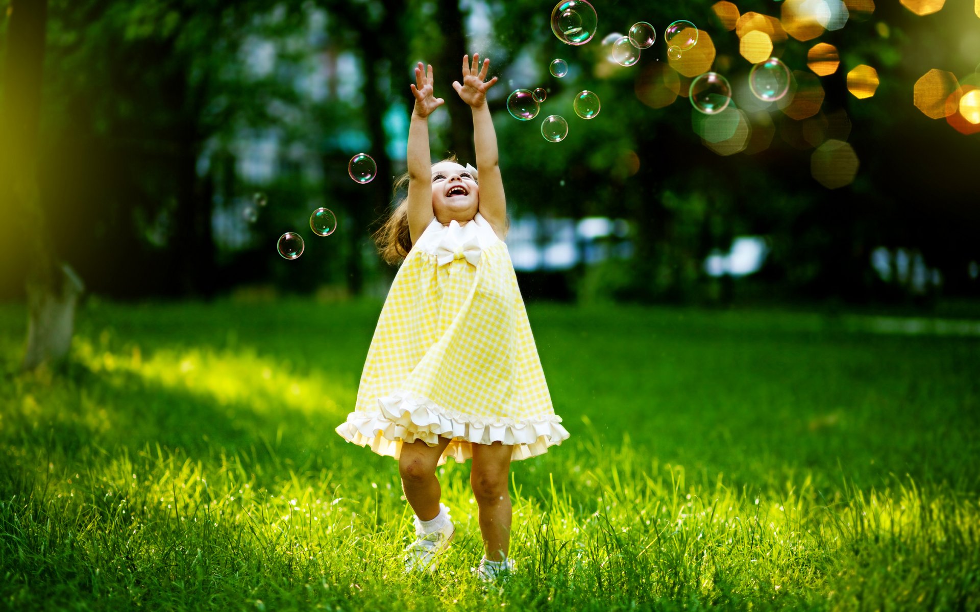girl girls grass bubbles happiness laughter childhood