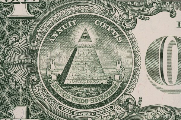 One dollar macro green pyramid