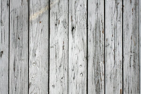 Wooden whitewashed old fence