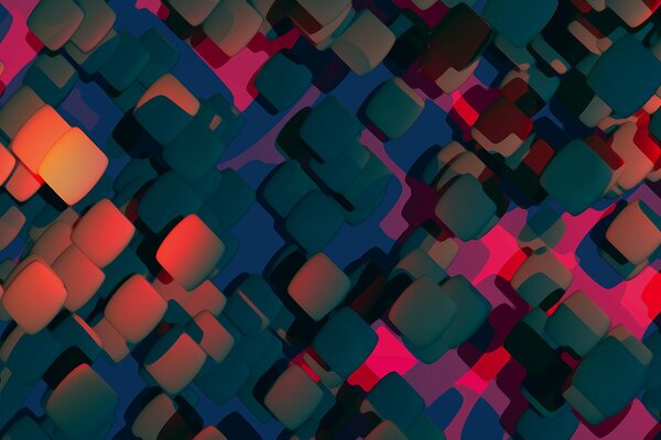 Three D picture in bright colors