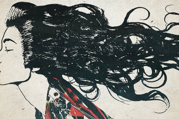 Stylish girl with long hair