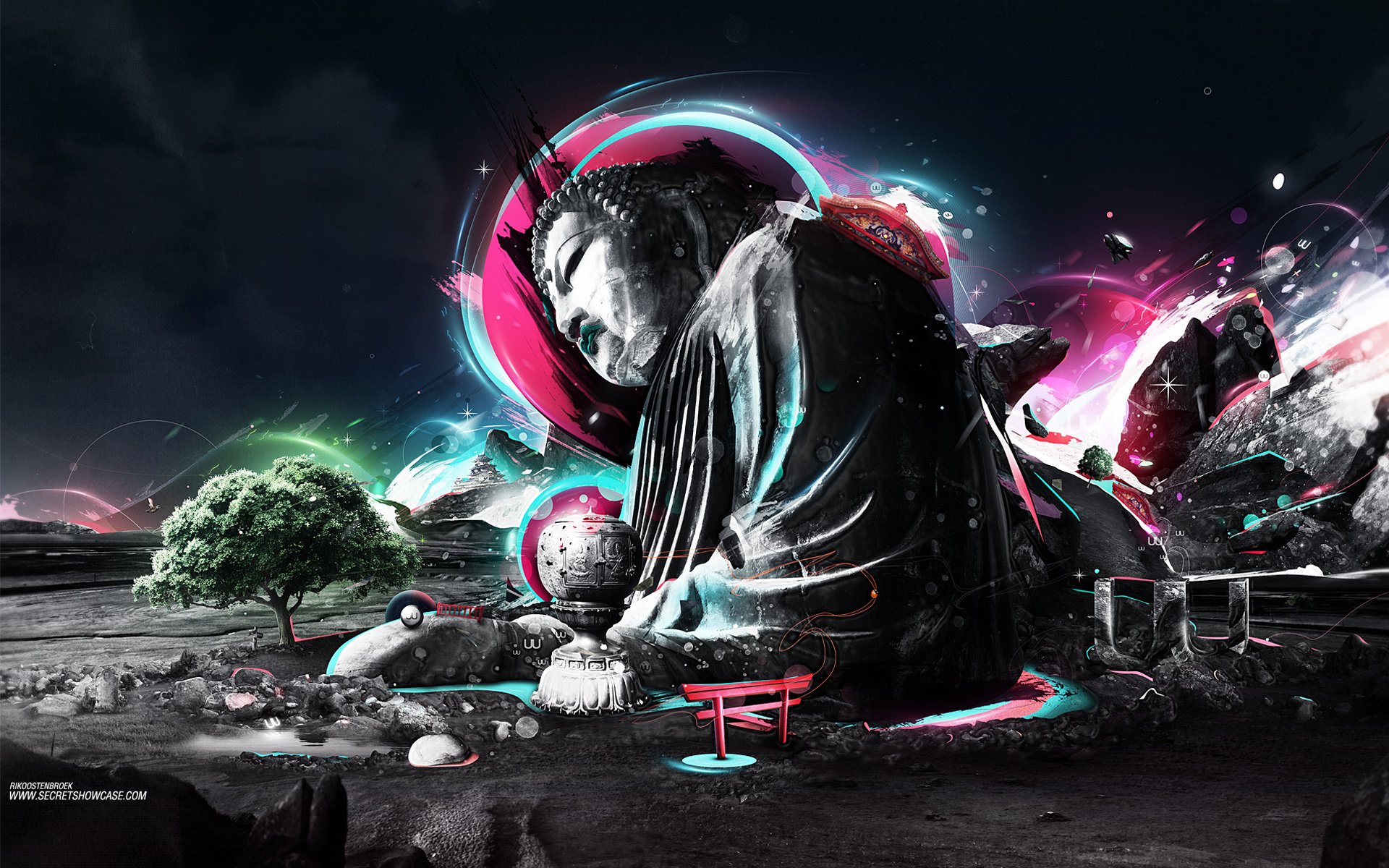 abstract tree buddha