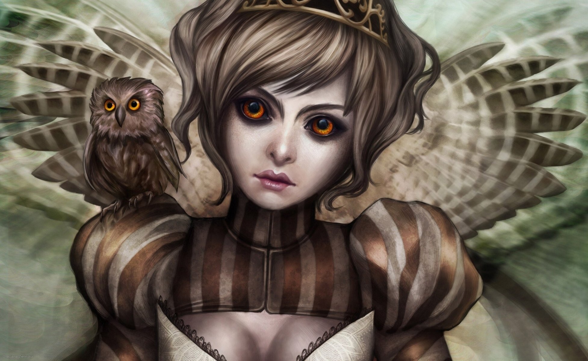 gracjana zielinska girl owl owlet wing