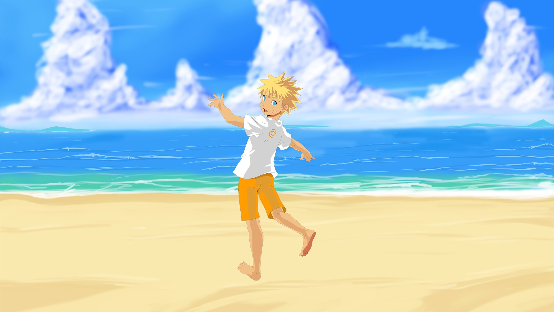 anime naruto naruto uzumaki beach sea art
