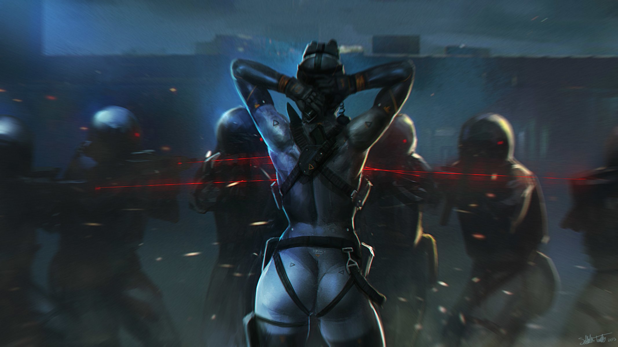 art salvador trakal girl men commando enemies night back sight laser