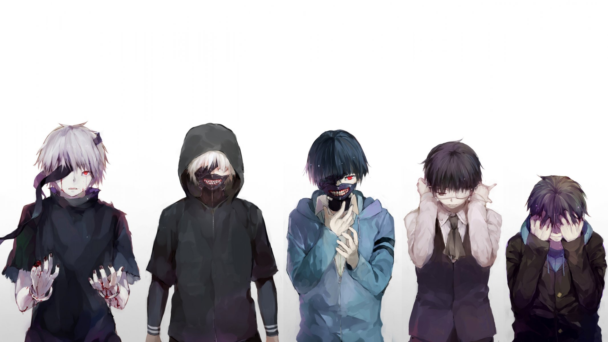art fuurin anime tokyo ghoul kaneki ken guy mask hood