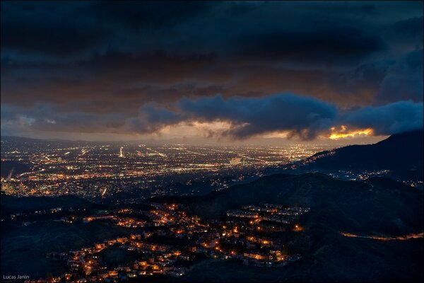 Clouds over evening California