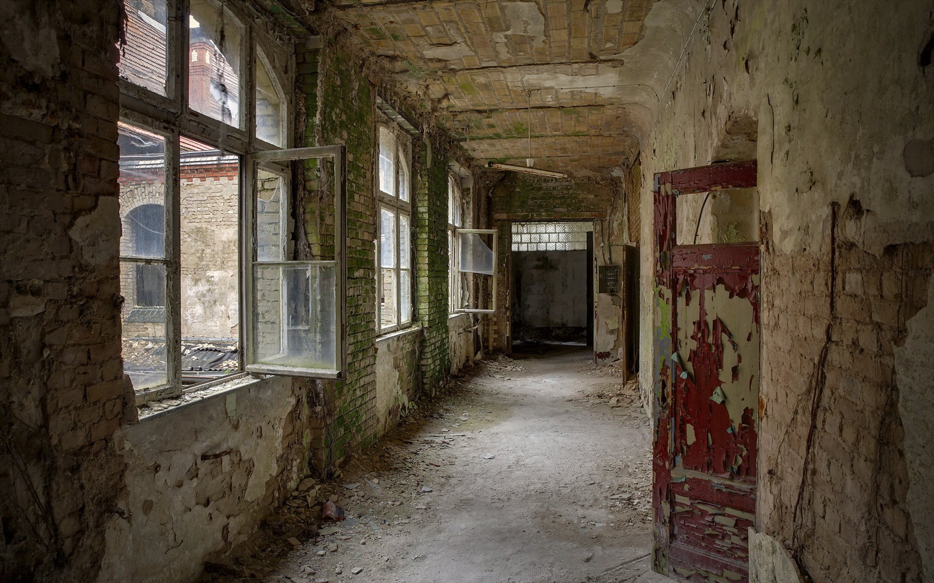 doors window ruins interior