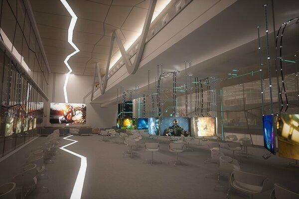 Dark room with appliances