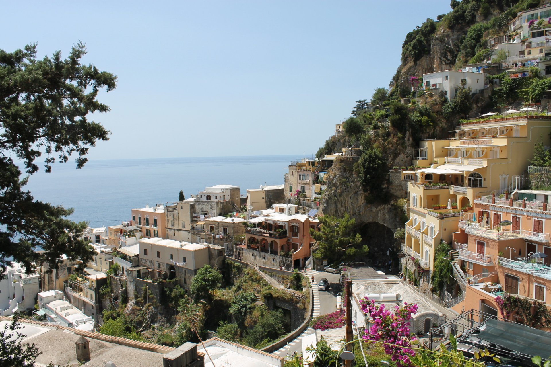 italy house amalfi street town sea sky mountain rock