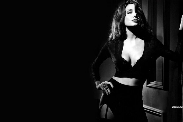 Angelina Jolie in black lingerie
