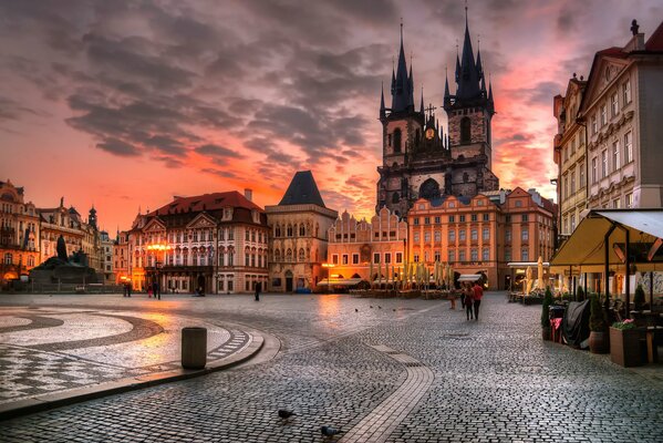 Beautiful photo of Prague at dawn