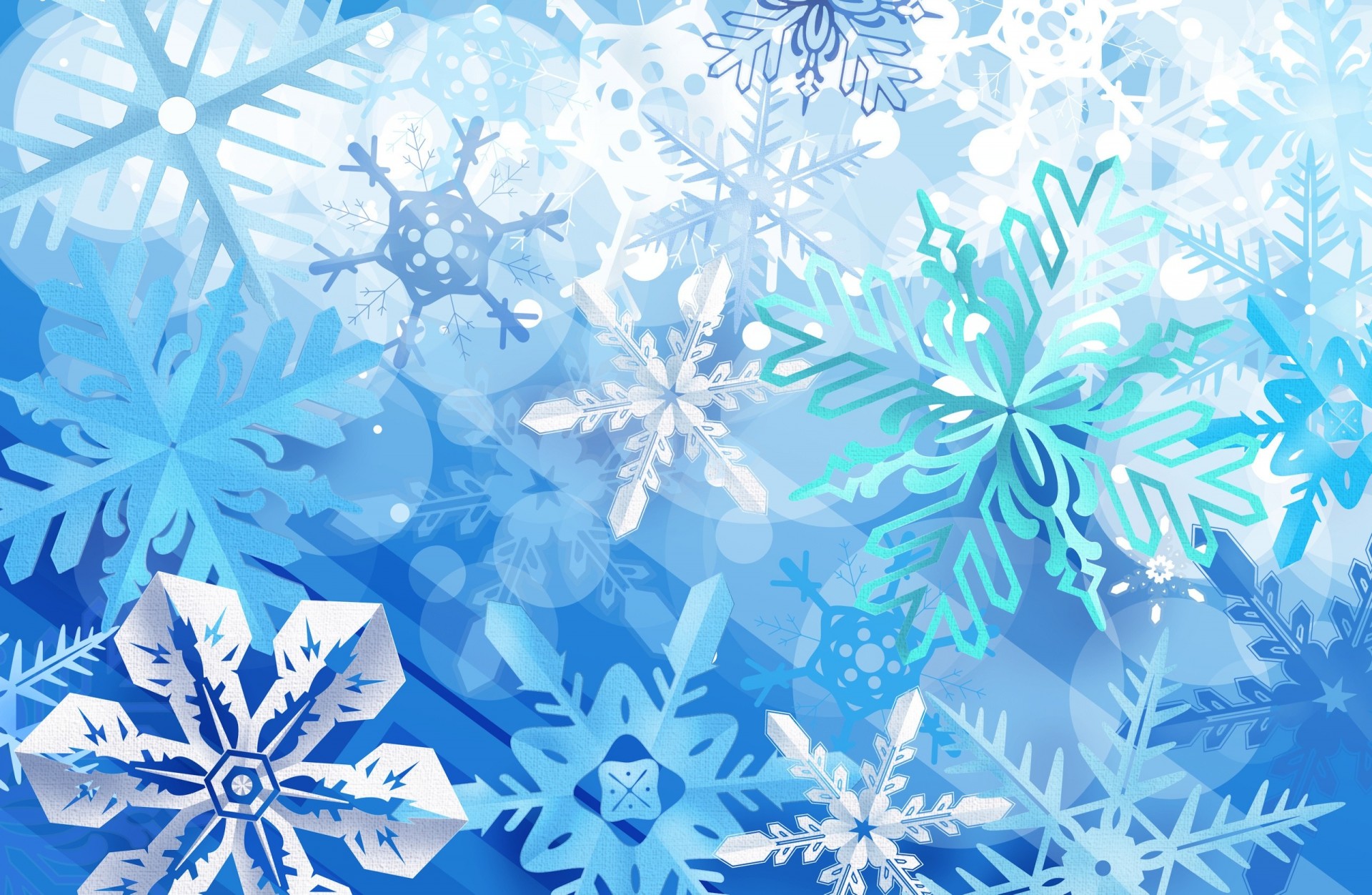 nowflakes winter new year blue