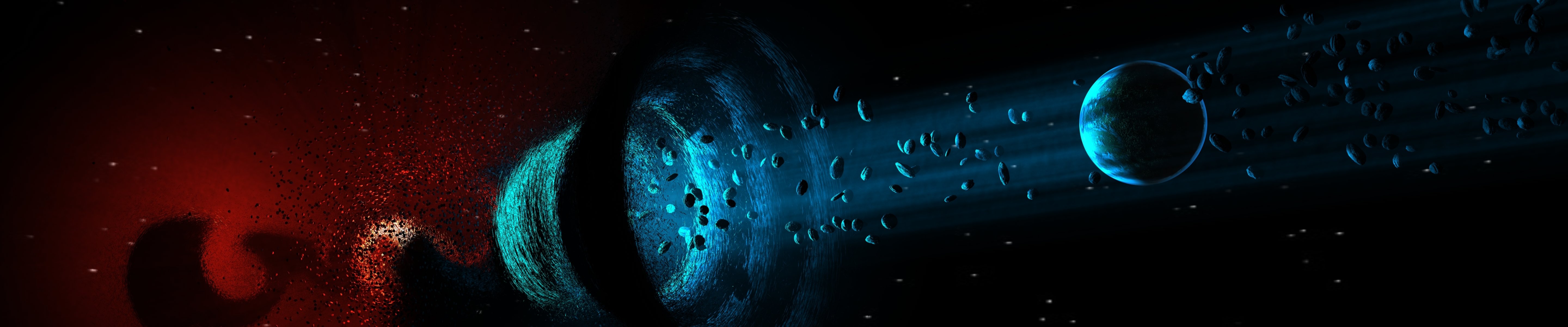 planet sci fi colors asteroids power