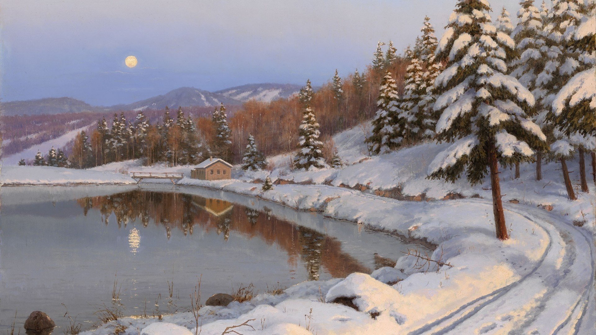 painting house lake winter